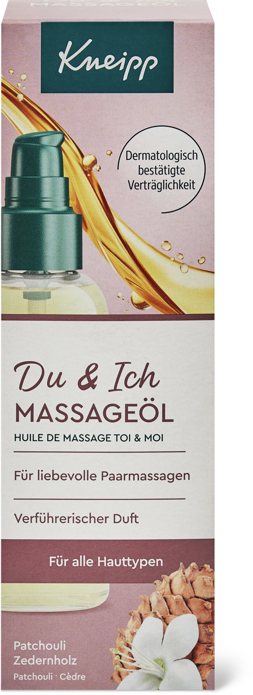 Kneipp Huile de massage Toi & Moi Patchouli et cèdre 100ml